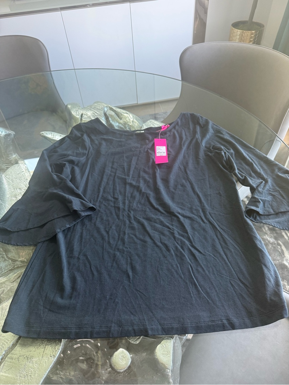 Lilly Pulitzer Black Bell Sleeve Top